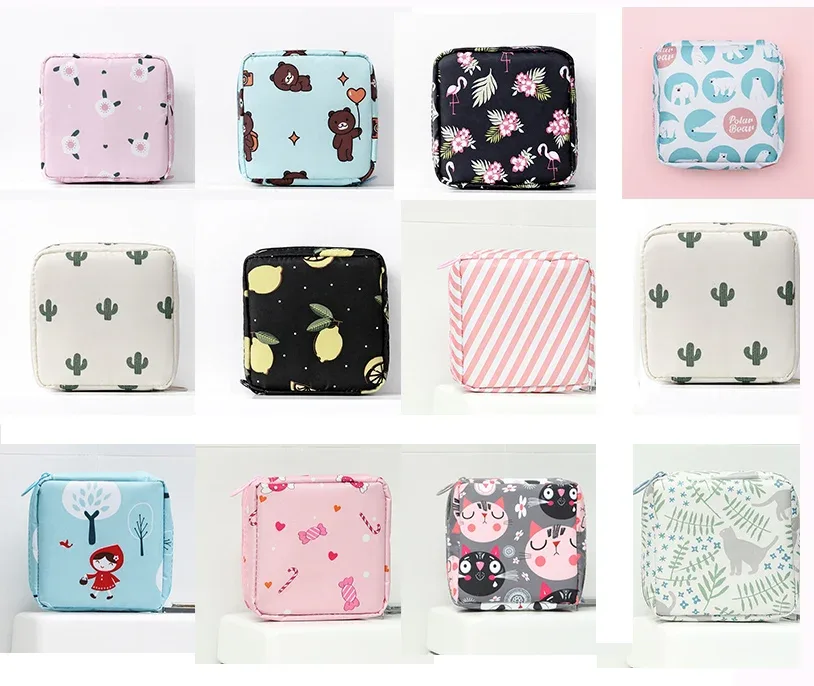 petit sac à cosmétiques de voyage pour femmes, trousse de maquillage rouge à lèvres pour filles, sac à serviettes hygiéniques, étui pour 03/présidence, sacs de rangement