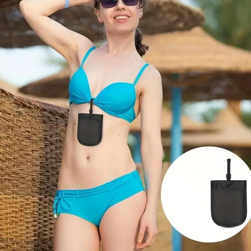 portefeuille soutien-gorge dissimulé, ceinture porte-argent réglable sous les vêtements, pochette de voyage discrète, petit sac de rangement à rabat, accessoires de plein air