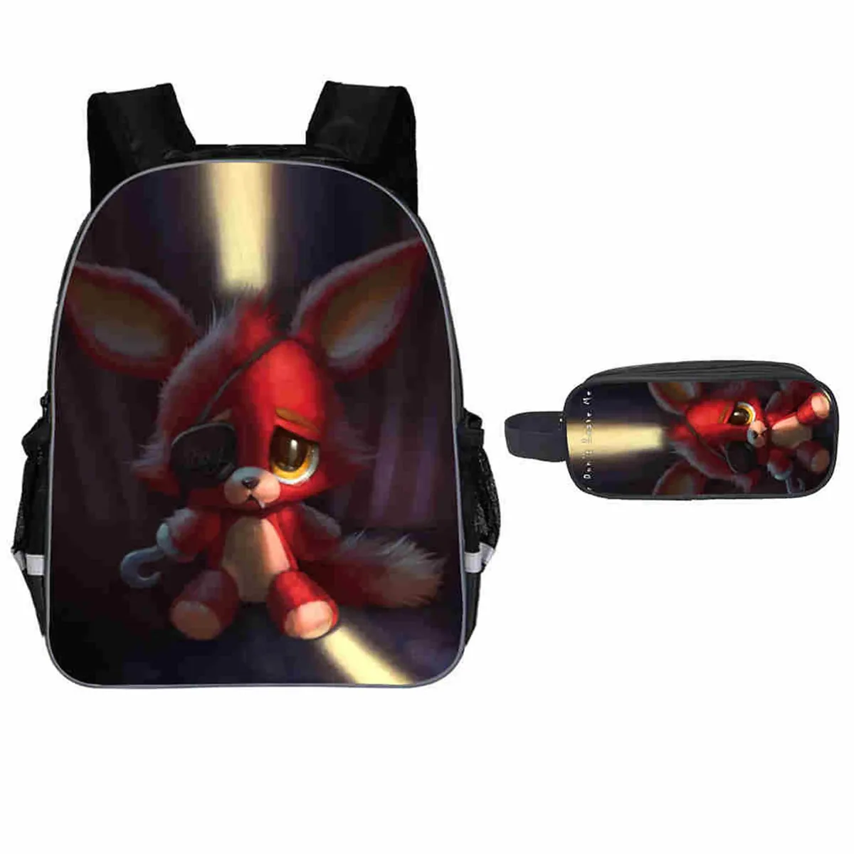 sac à dos f-five nights at freddy pour enfants, ensemble de 2 pièces, sac de retour à l'école pour étudiants avec trousse à crayons, sac à dos de voyage léger pour adolescents