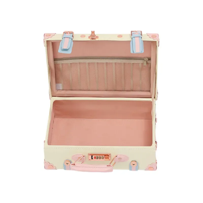 bagage rétro mignon rose boîtier de chariot vintage en cuir pu roue rotative silencieuse 20 pouces valise de cabine de voyage 22/24 pouces