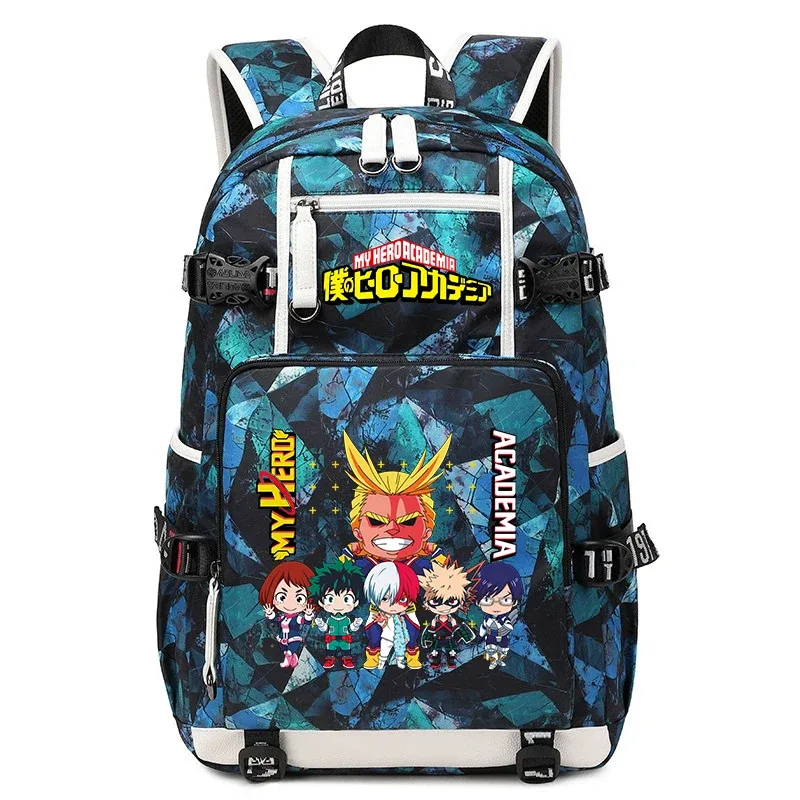 sac à dos d'école imprimé my hero academia, grande capacité, sac à dos décontracté pour garçons et filles, sac à livres de voyage pour enfants