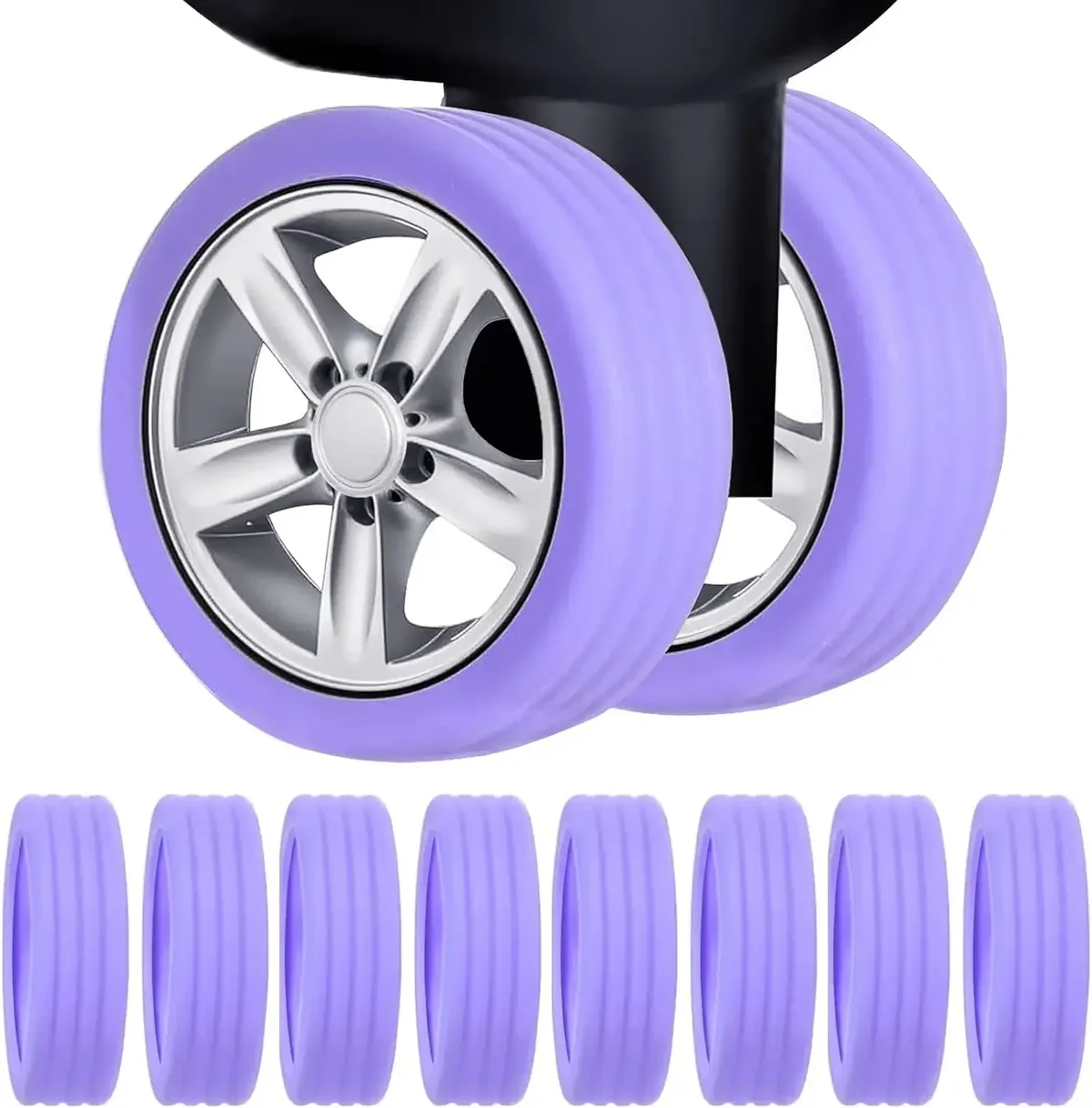 protecteur de roues de bagages en silicone, 4 à 24 pièces, roulettes, chaussures, valise de voyage, réduit le bruit, accessoires de couverture