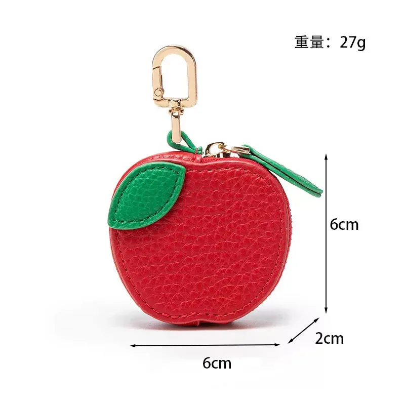 porte-clés en cuir motif fruit mignon, mini porte-monnaie à fermeture éclair pour sac à dos, breloque pour femme et fille, accessoires de vacances d'été à la plage, cadeaux