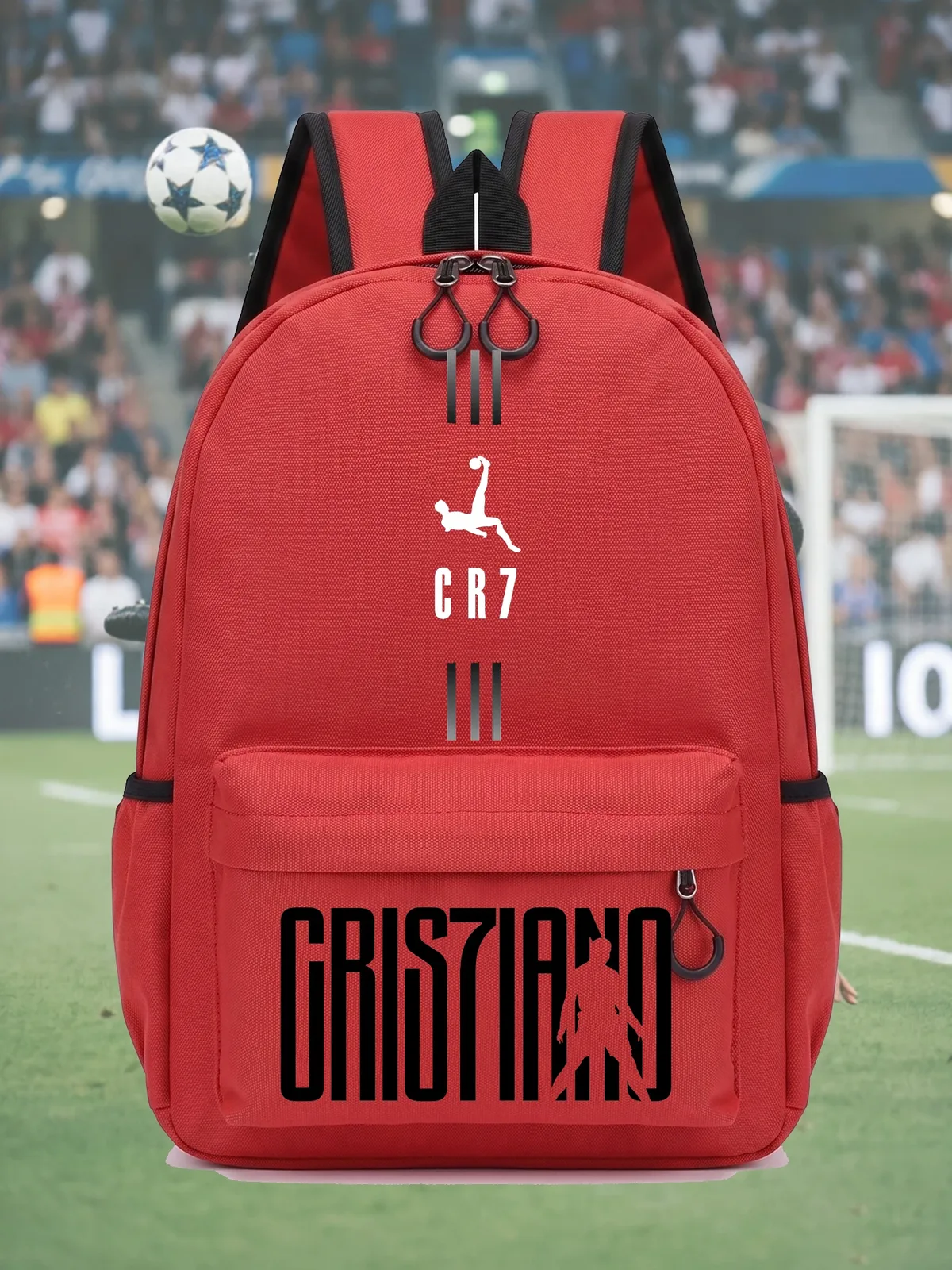 sac à dos football cr7, imprimé graffiti, dessin animé, sac d'école, sac à dos léger, décontracté, pour étudiants, voyage