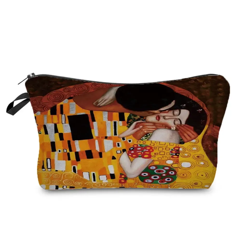 sacs à cosmétiques personnalisés pour femmes, trousse de maquillage, étuis à crayons multifonctions, peinture à l'huile, grilles de larmes, gustability klimt, mode pour dames
