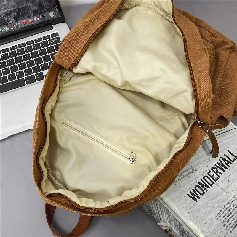 nouveau cool fille garçon toile vert ordinateur portable étudiant sac à la mode femmes hommes collège sac femme sac à dos mâle dame voyage sac à dos mode