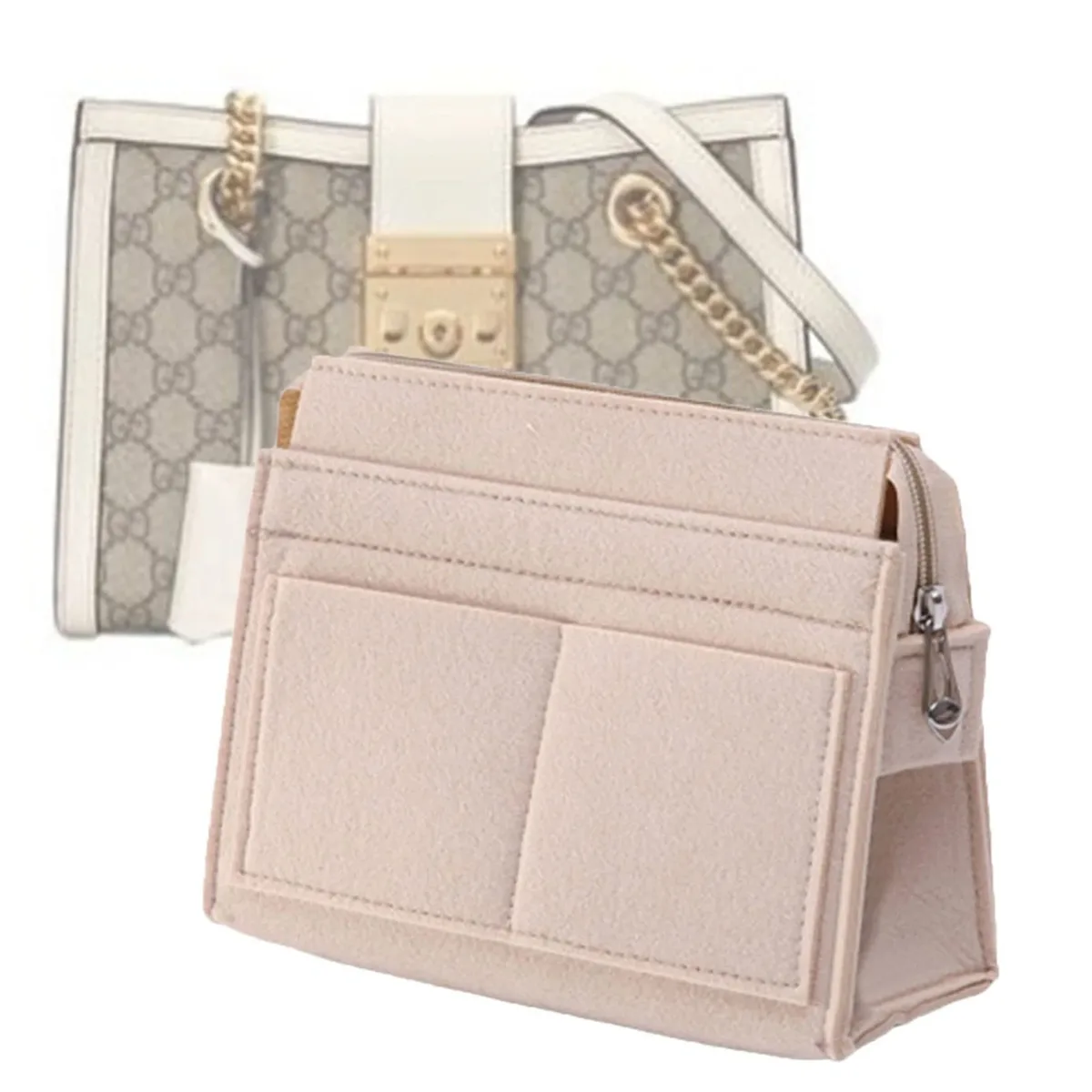 sac à main en feutre multi-poches, sac fourre-tout, sac à main