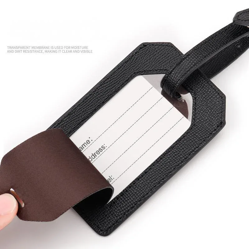 étiquette de bagage de voyage en cuir véritable pour hommes, lettres personnalisées, étiquette imbibée d'avion, étiquettes de valise, étiquette de chambre d'hôtel, mode, livraison directe
