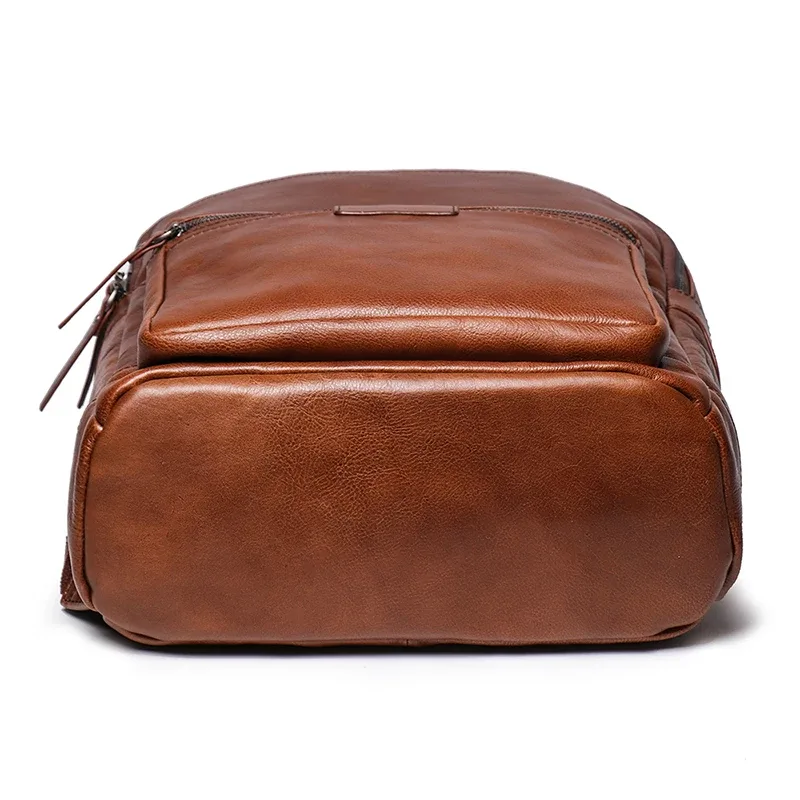 sac à dos de voyage en cuir véritable pour hommes, en cuir de vache, grande capacité, multifonction, tendance, pour ordinateur