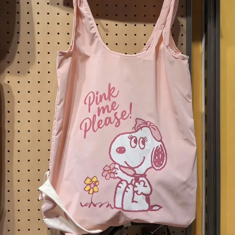 sac à bandoulière rose snoopy cherry blossom season, sac sous le bras, sac de rangement pliable pour les voyages et les courses au supermarché