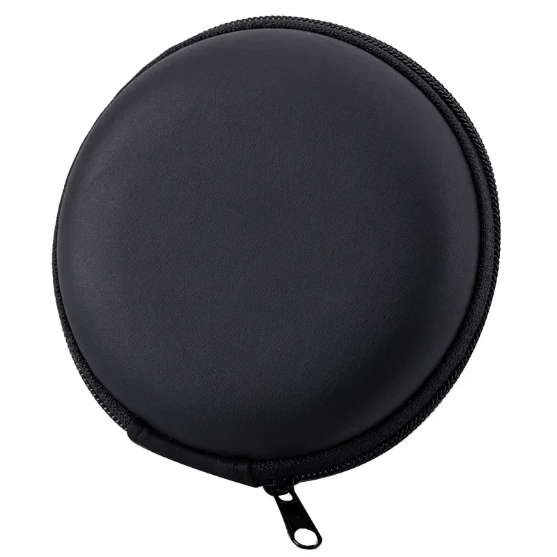 mini pochette de rangement ronde en eva, sac antichoc en tissu composite avec fermeture éclair, organiseur portable pour écouteurs, câbles de données et rangement de voyage