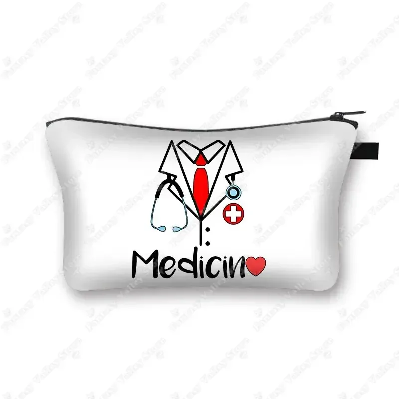 étui à cosmétiques pour médecin et infirmière, stéthoscope médical, seringue, trousse de toilette, organisateur, sacs à cosmétiques pour femmes, trousse de maquillage pour hôpital ecg