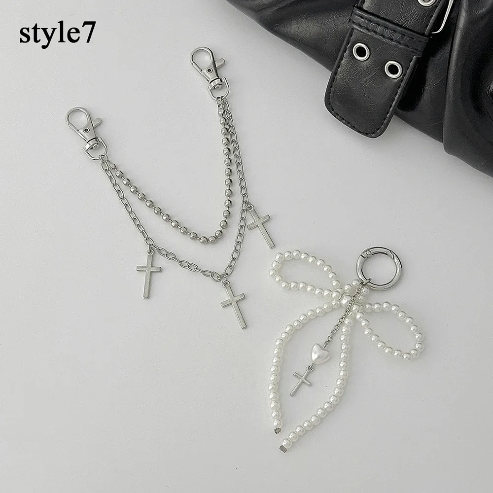 chaîne de sac en métal y2k pour itabag, poignées diy, nœuds, croix, étoiles, pendentifs, sangles de sac à bandoulière, accessoires de sac