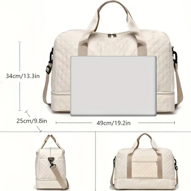 sac de voyage surdimensionné luxueux, élégant et durable, avec séparation sec/humide et poches latérales pratiques pour les voyages et les séances de sport
