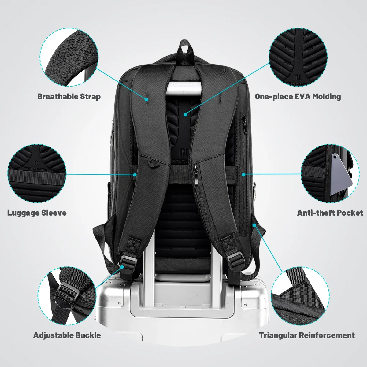 sac à dos d'affaires hk avec port usb, sacs pour ordinateur portable de 17 pouces pour hommes, sac à dos imperméable pour les déplacements quotidiens, sac à dos de voyage de grande capacité pour le bureau