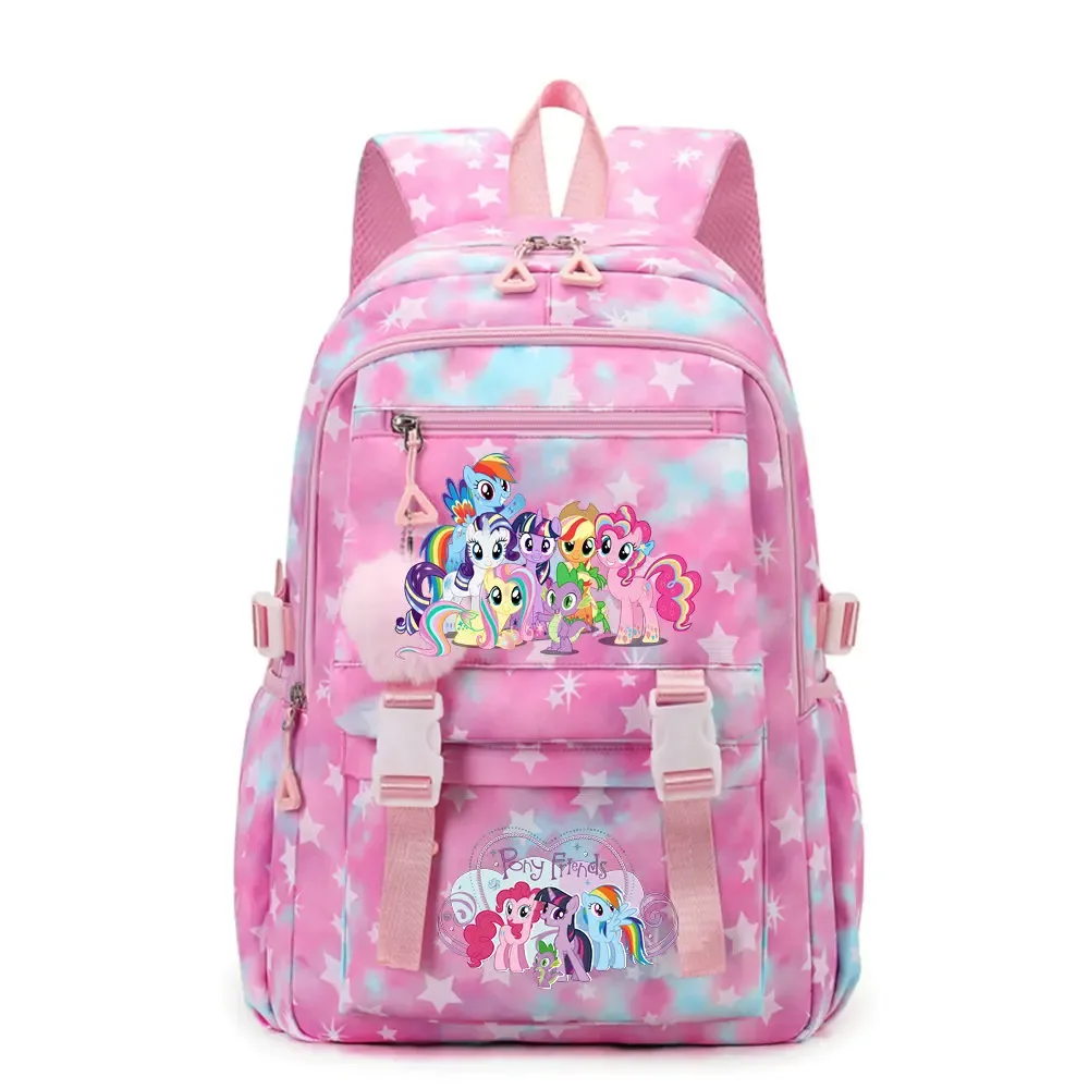 sac à dos d'étudiant imprimé my little pony, cartable de grande capacité pour adolescents, sac à dos de voyage pour ordinateur portable pour femmes