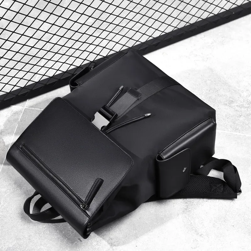 sac à dos pour ordinateur portable d'affaires en cuir pour hommes, cartable de grande capacité pour étudiants, sac à dos de voyage étanche pour embarquement