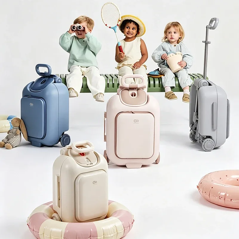 valise de voyage pour enfants avec roues lumineuses, bagage à main 4-en-1, sac à roulettes pour garçons et fil
