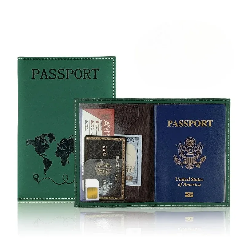 Porte-passeport en PU, couverture de passeport pour billets, housse de protection pour passeport de voyage, porte-carte d'identité et de crédit, accessoires de voyage
