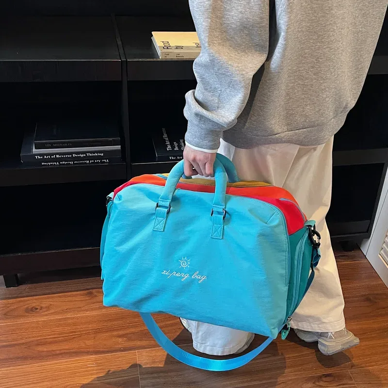 sac de voyage multi-couleurs tendance coréenne pour femmes, sac de rangement léger pour la natation en plein air, la gym, le fitness et les étudiants