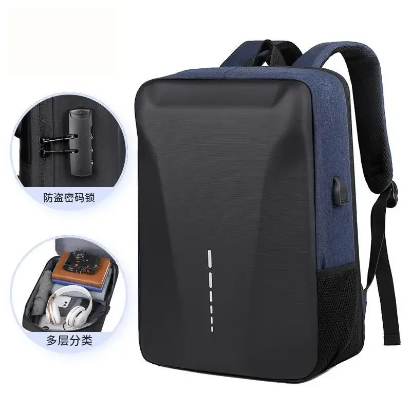sac à dos d'affaires usb à coque rigide pour hommes, sac à dos de voyage antivol décontracté à la mode, tente avancée, sac étanche pour ordinateur portable