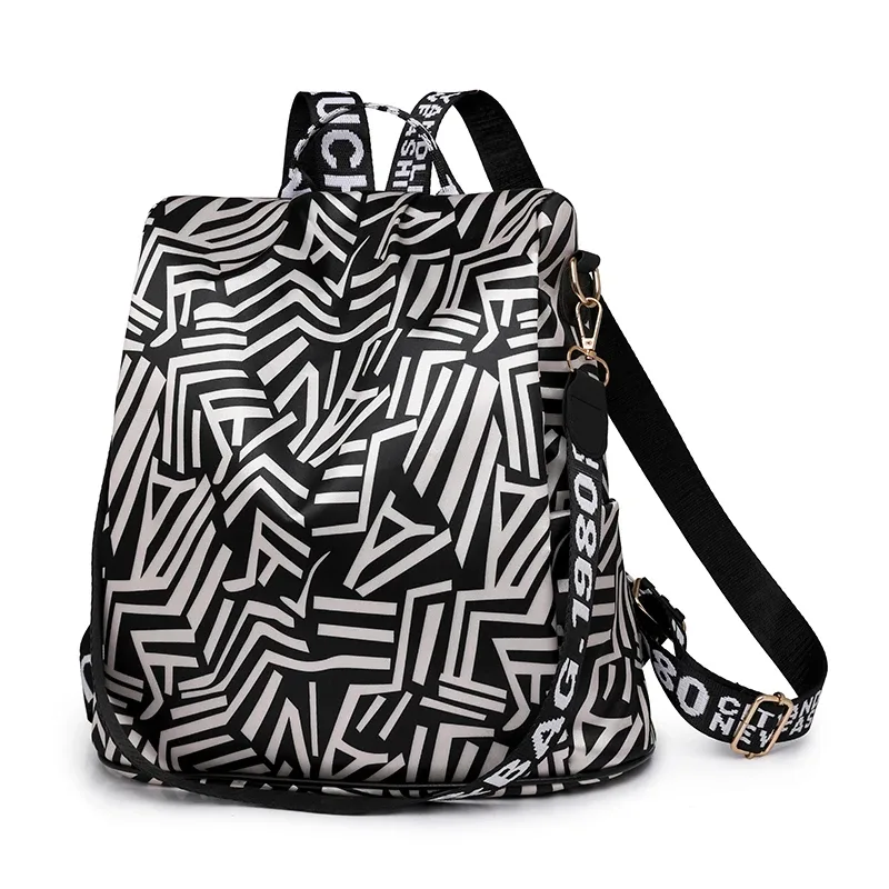 sac à dos oxford étanche pour femmes, sac à dos antivol à la mode, sac d'école imprimé de haute qualité, grande capacité, 2024