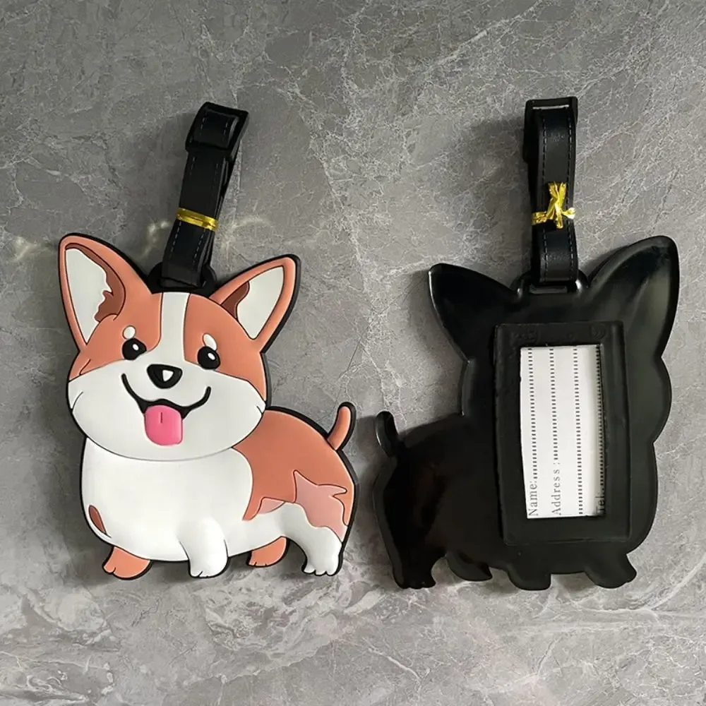 étiquette de bagage en pvc durable avec boucle avion de dessin animé, conception anti-perte, étiquette de bagage épaissie pour carte d'embarquement
