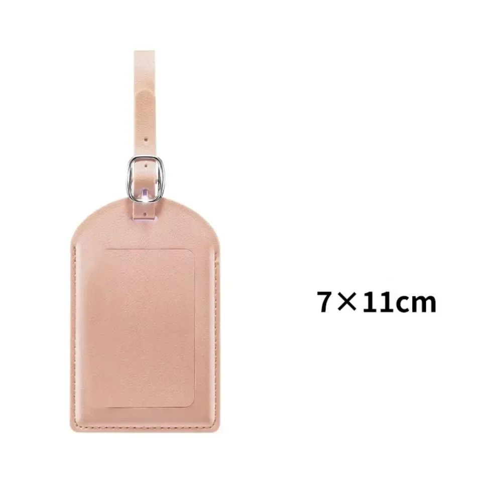 étiquettes de bagage en cuir pu de haute qualité, anti-perte, créatives, pour valise, étiquette d'adresse durable pour femme