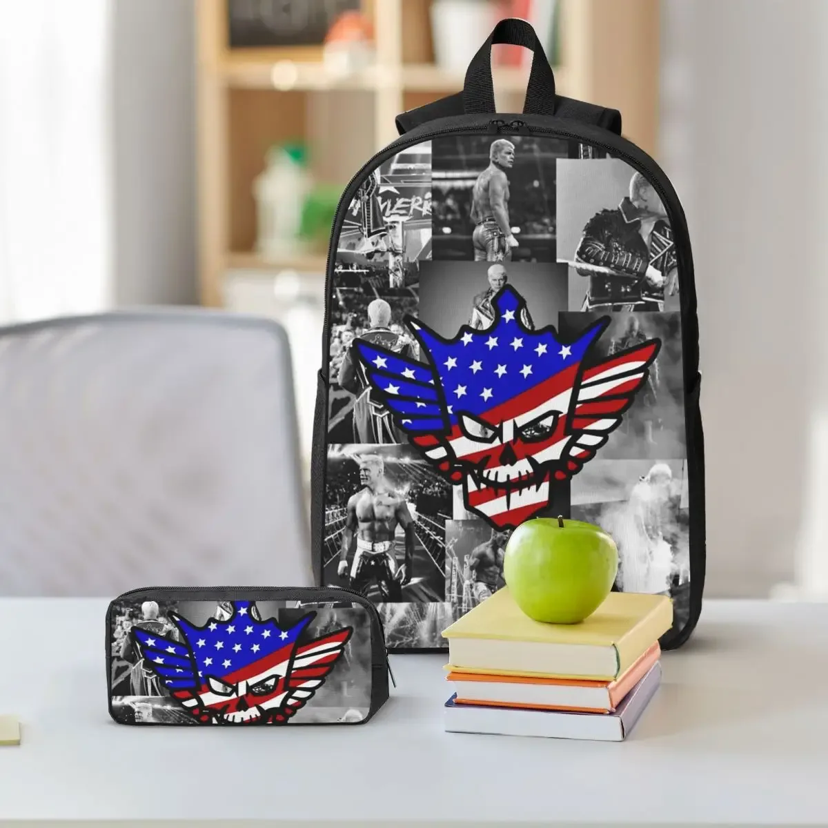 sac à dos in the ring cody rhodes american nightmare, sac d'école, sac à bandoulière pour ordinateur, sac à déjeuner 3ps, trousse à crayons