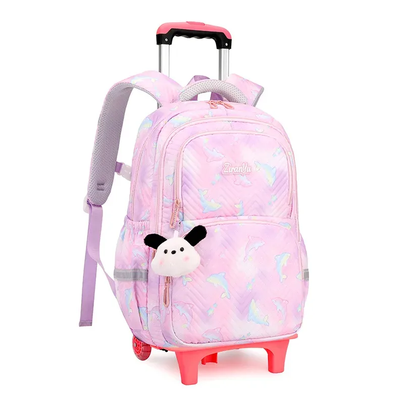 sac à dos scolaire à roulettes pour enfants, sacs d'écoliers pour filles, sac à roulettes mignon, cartable à roulettes pour enfants