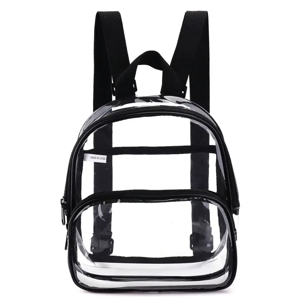 mini sac à dos transparent approuvé pour les stades, sac à dos en pvc transparent résistant et imperméable pour les concerts, les festivals, le travail et les voyages