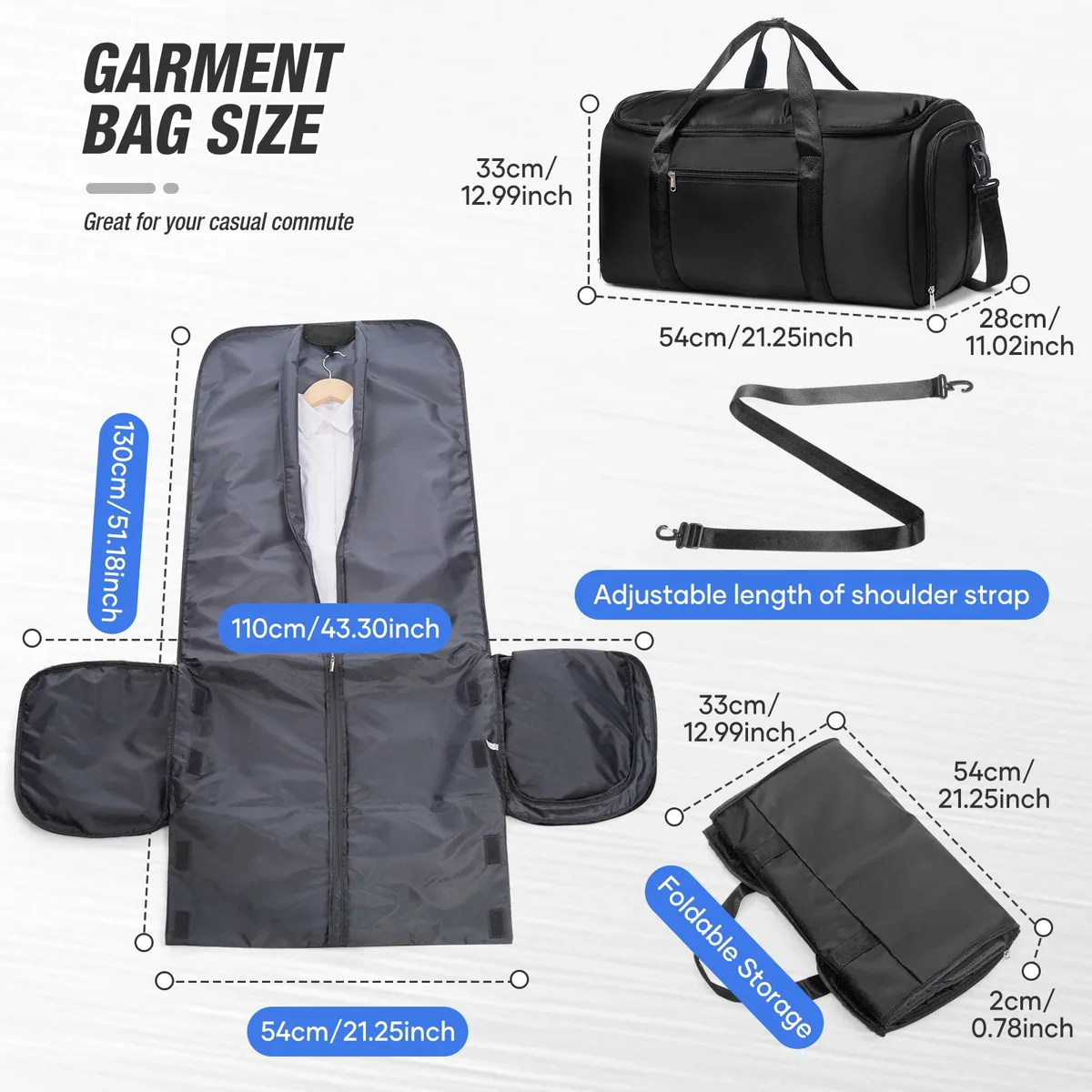 sac de voyage pour homme, sac de transport convertible pour vêtements, sac de week-end, valise suspendue, sac de voyage d'affaires, sac à vêtements