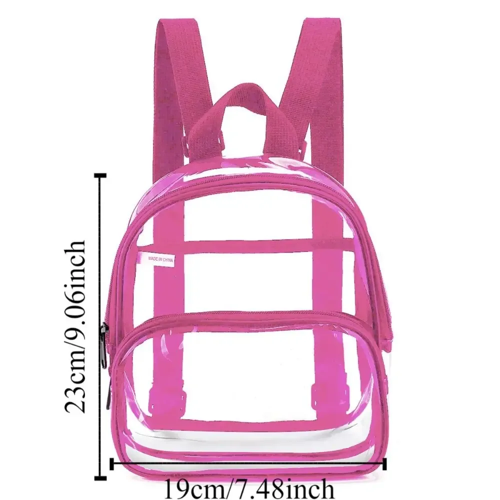 mini sac à dos transparent approuvé pour les stades, sac à dos en pvc transparent résistant et imperméable pour les concerts, les festivals, le travail et les voyages
