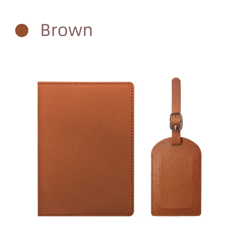 porte-passeport en cuir pu épais multicolore, couverture de passeport avec carte en papier, ensemble d'étiquettes de bagage