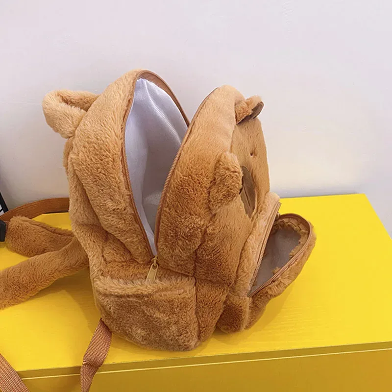sac à dos décontracté et élégant, avec motif capybara brodé personnalisé, mignon et en peluche, doux et confortable