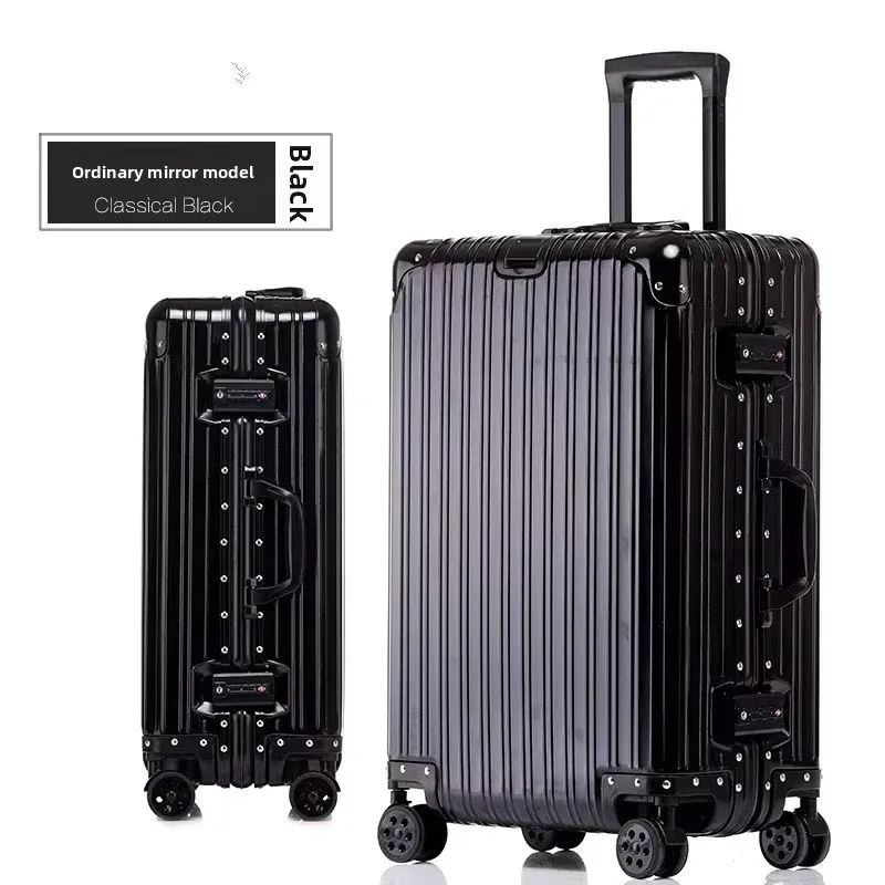 klqdzms – bagages allemands en alliage d'aluminium et de magnésium, valise de cabine de 20 pouces, grande capacité de 28 pouces, valise de voyage en cuir pour affaires