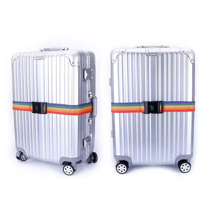 1 sangle de bagage de voyage avec cadenas à code, réglable, légère, antivol, pour la sécurité des bagages