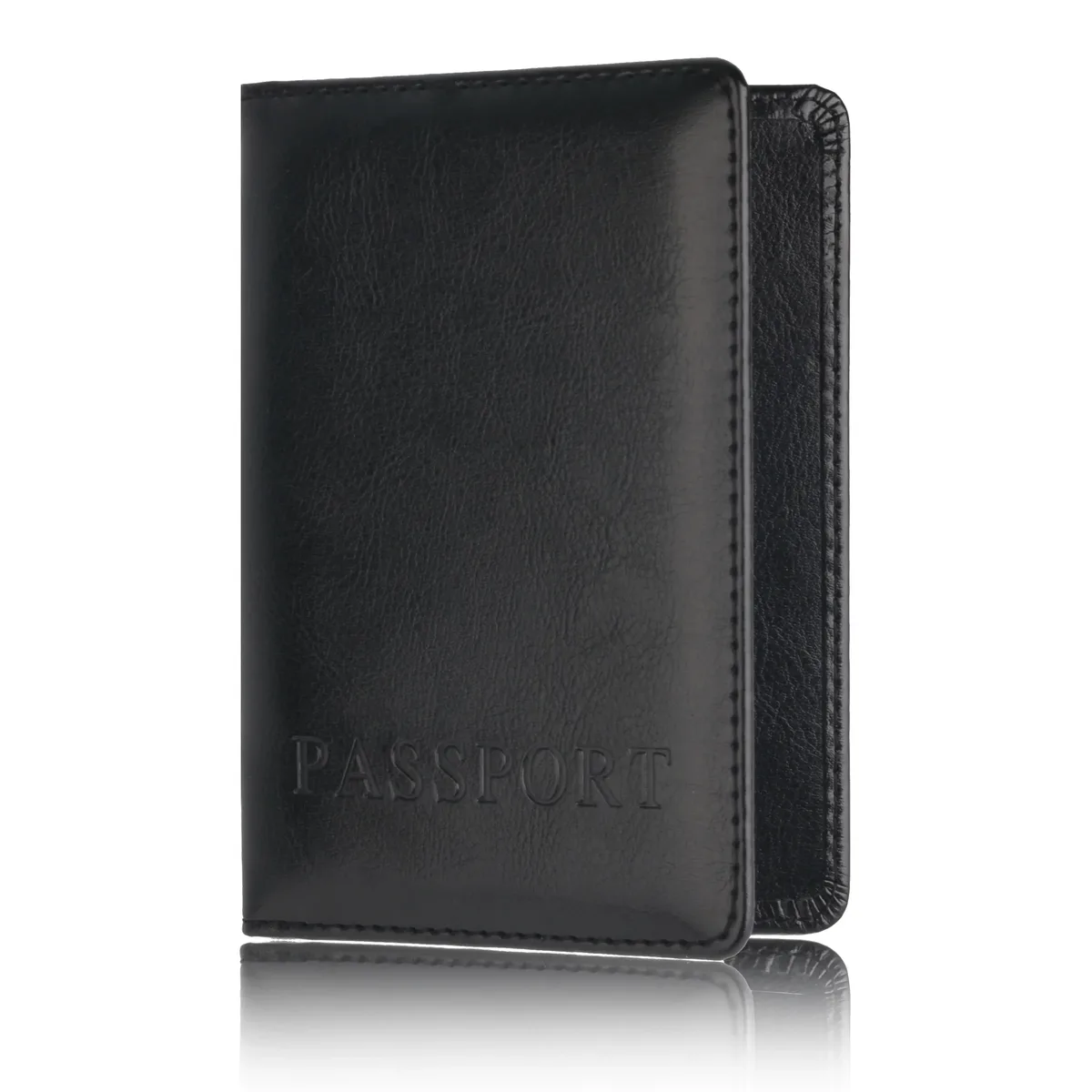 étui unisexe en cuir pu simple pour porte-passeport de voyage, housse de protection pour hommes et femmes, sac de rangement pour documents et billets, fente multi-cartes