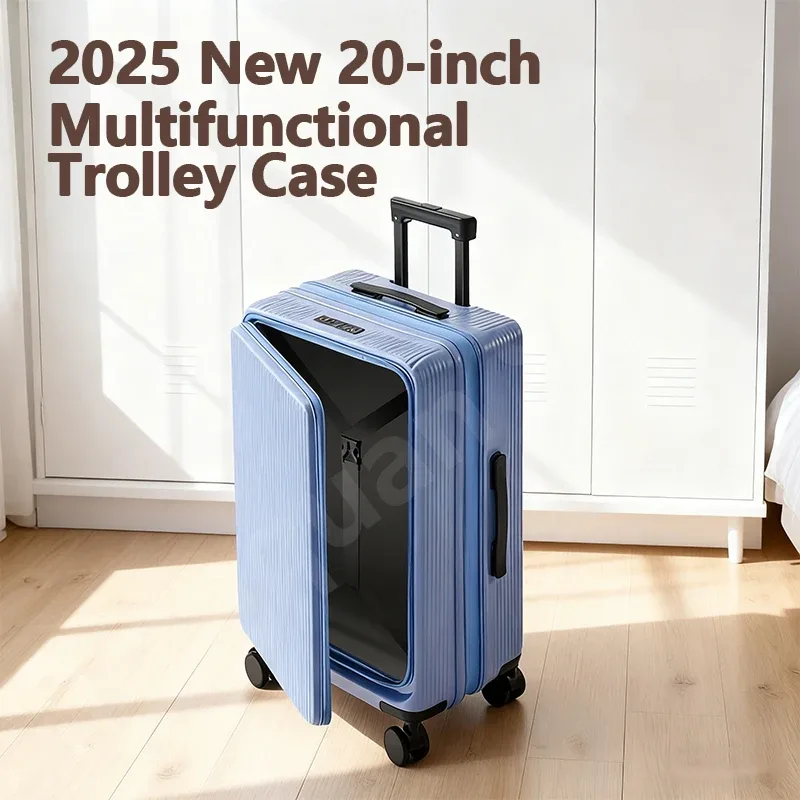 valise de voyage légère à roulettes, coque rigide en pc de 20 pouces à ouverture frontale, valise de cabine mu