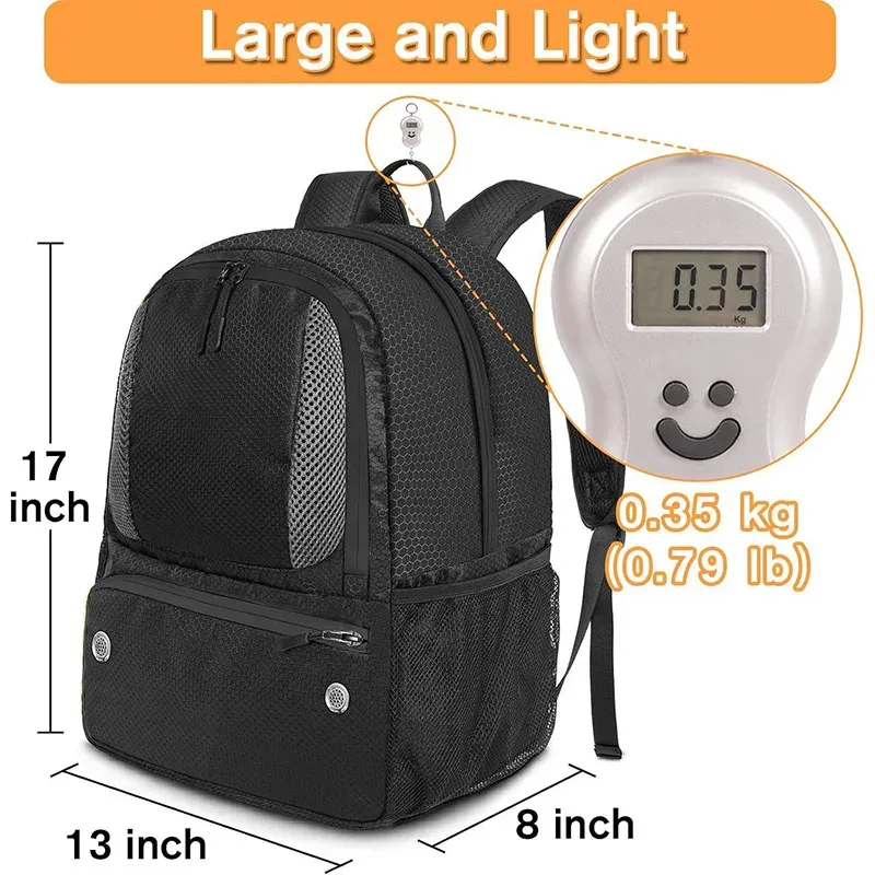 sac à dos de sport multifonctionnel, sac de matériel de football avec compartiment à chaussures indépendant, sacs à dos de voyage légers et imperméables pour l'extérieur