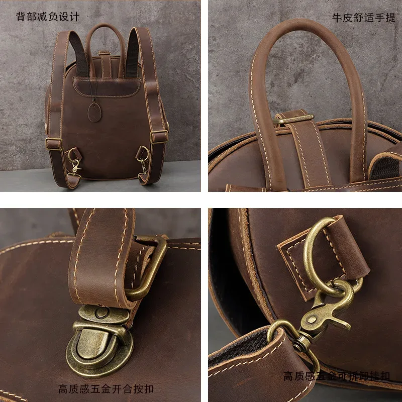 "sac à dos coccinelle vintage fait à la main – véritable cuir de vachette de qualité supérieure, sac à dos élégant et chic de rue tendance