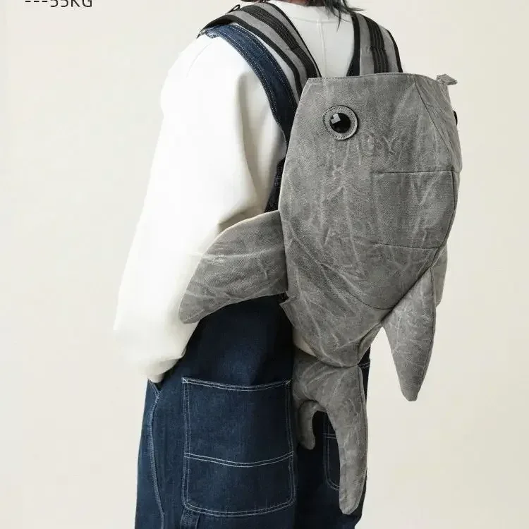 sac à dos en forme de requin baleine, sac de voyage durable de grande capacité pour femmes et hommes, mignon sac à dos de dessin animé de rue en plein air, cartable d'étudiant
