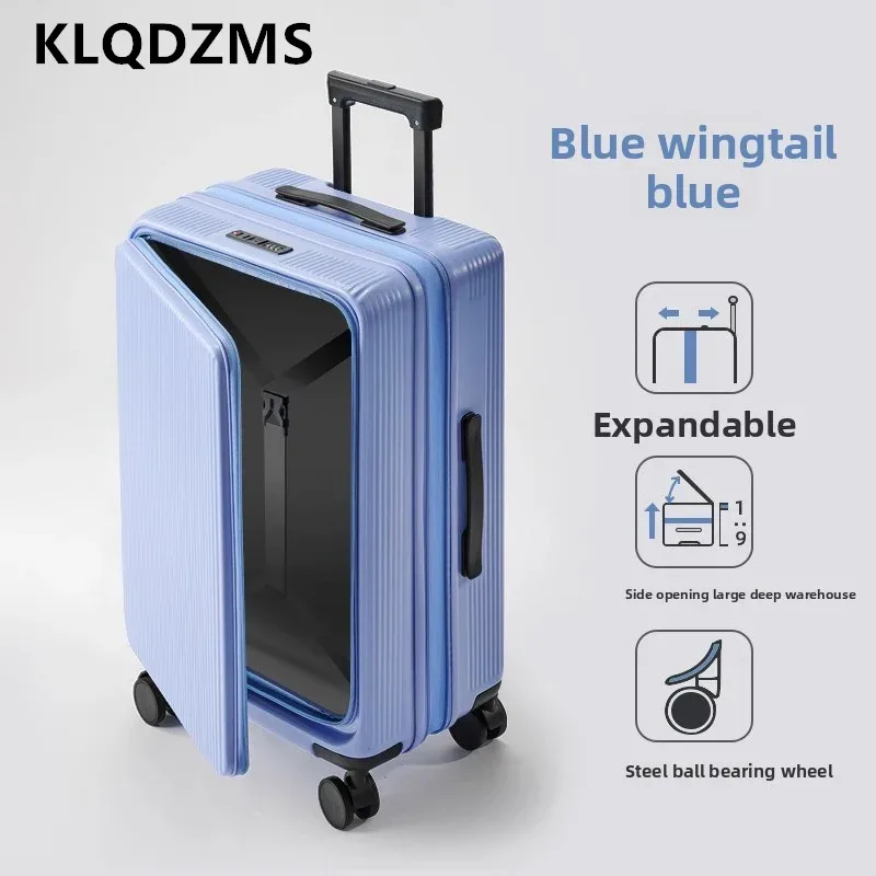 klqdzms bagage extensible abs + pc valise d'embarquement 20 "22" 24 "26" 28 pouces bagage de grande capacité valise de voyage à main pour femme