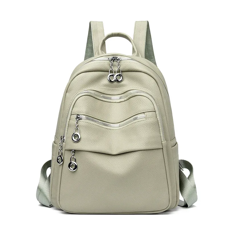 sac à dos multi-couches élégant en pu, grande capacité, simple, pour les trajets quotidiens et les étudiants