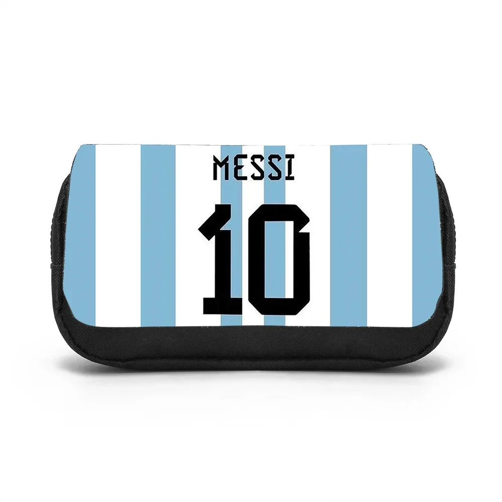 sac de rangement de papeterie grande capacité learn, travel m-messi, trousse à crayons double couche, sac à stylos pour étudiants, star du football