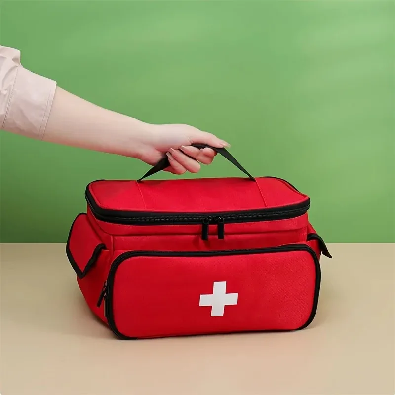trousse de premiers secours portable de grande capacité, sac de rangement de médicaments et de médicaments de voyage, boîte de rangement en tissu oxford, survie d'urgence