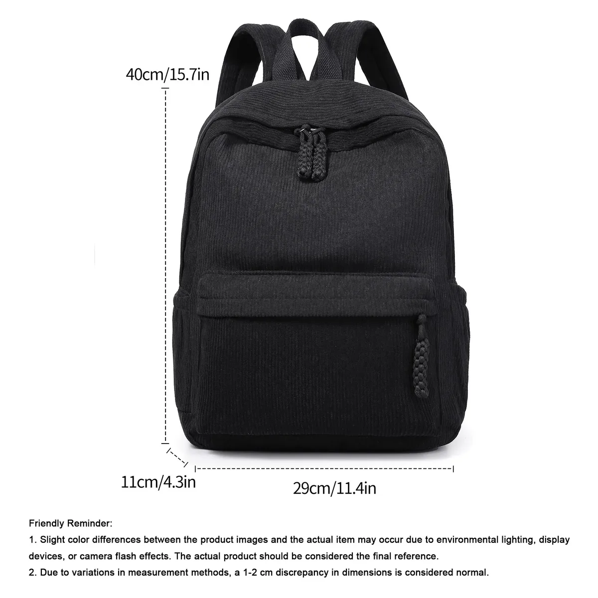 sac à dos décontracté minimaliste en velours côtelé, grande capacité, léger, durable, sac à dos pour étudiants, sac à dos de voyage de haute qualité pour les trajets quotidiens