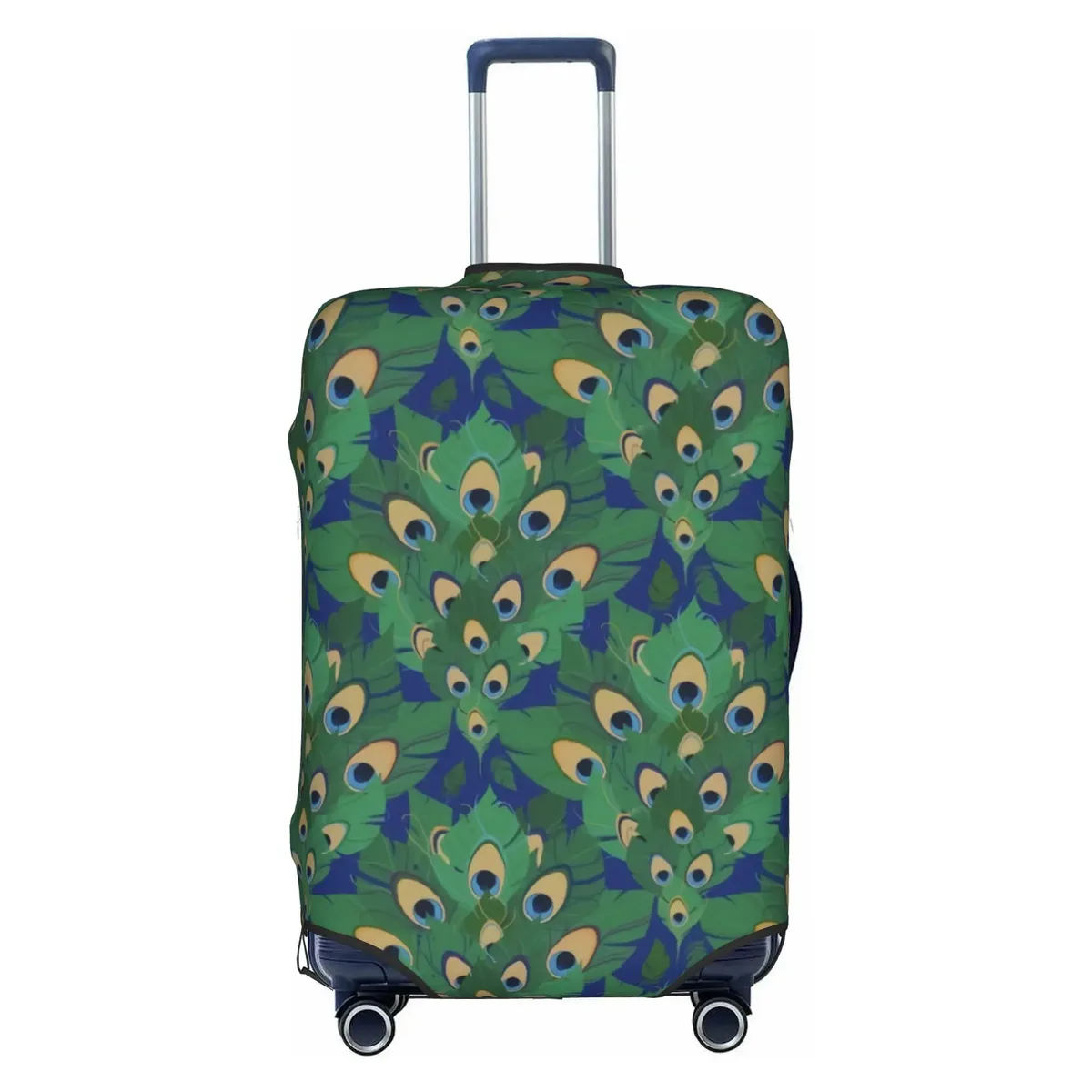 housse de protection pour bagages, motif paon amusant, violet clair sur violet, housse de valise de voyage élastique à motif animal