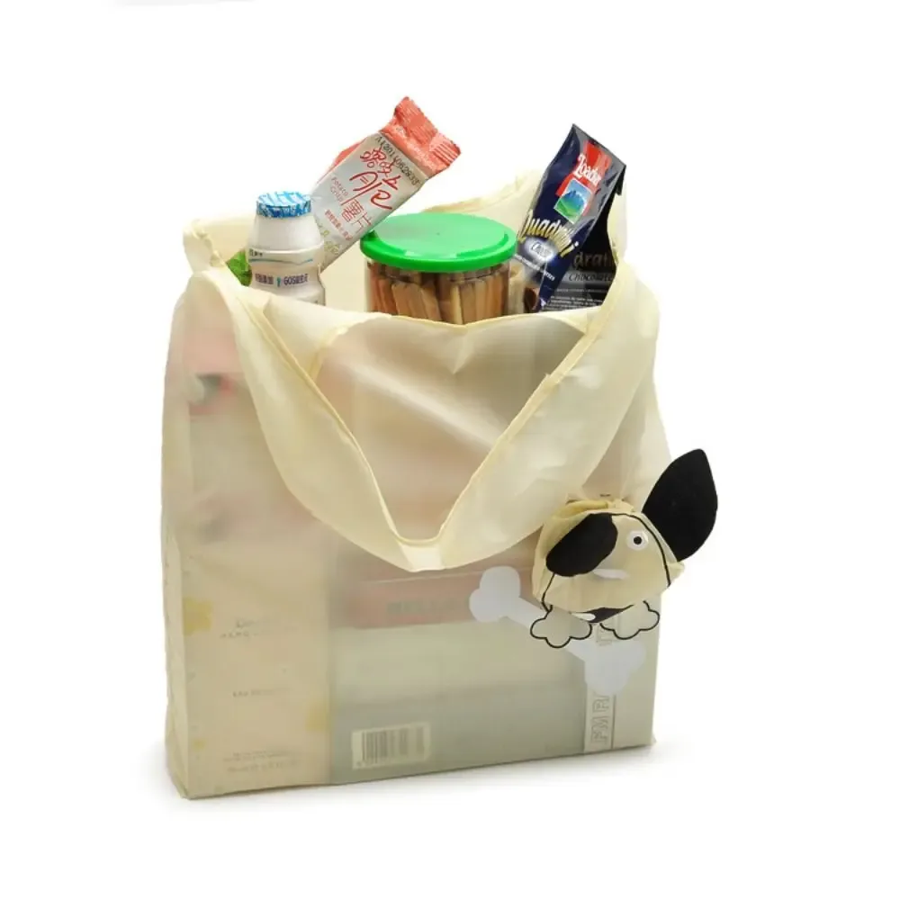 sac écologique en nylon avec boucle de suspension, sac à bandoulière de voyage, sacs de rangement, sac de courses pliable, sacs de courses à motifs de dessins animés