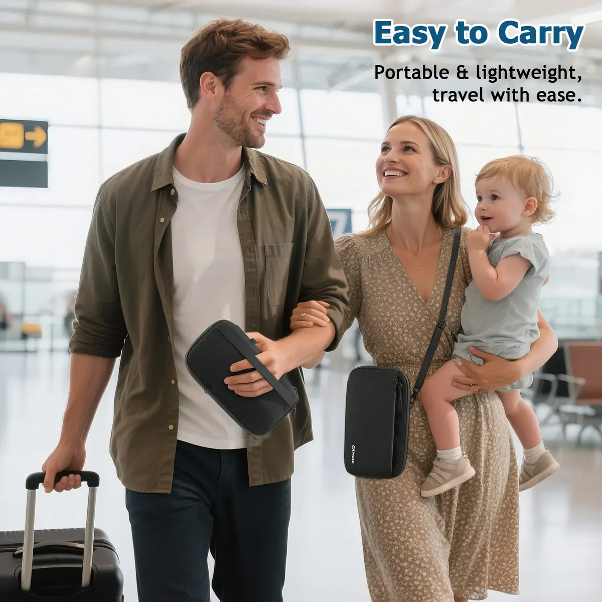 porte-passeport familial moko pour 8 personnes, portefeuille de passeport avec blocage rfid, trou pour airtag et bandoulière, organiseur de documents de voyage